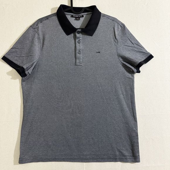 Michael Kors Designer Mens Polo Size Medium Golf Shirt Black white - Picture 1 of 7